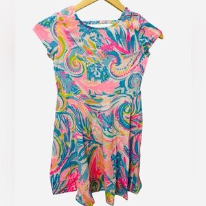 Lilly Pulitzer girls Alina dress in multi Carnivale Coral size L (8/10) NWT